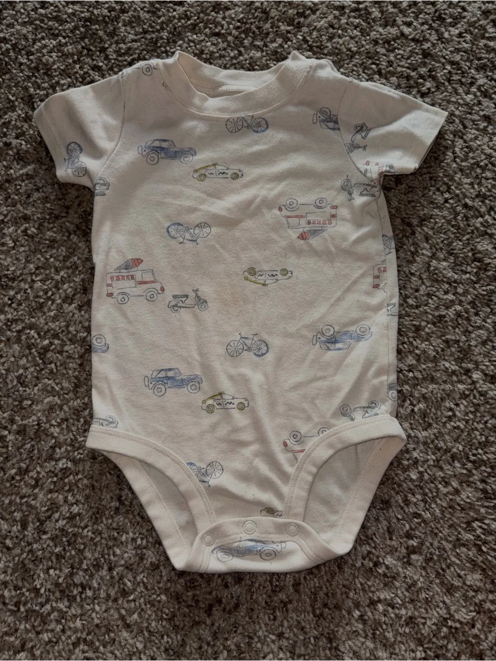 Carter's Cream One-Piece Bodysuit with Blue, Red, Green Prints